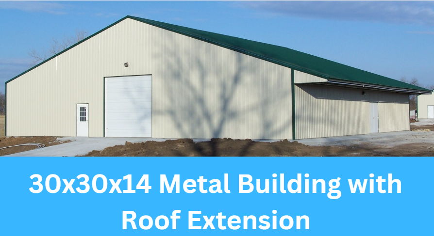 30x30x14 Metal Building with Roof Extension