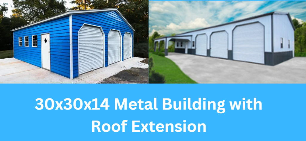 30x30x14 Metal Building with Roof Extension