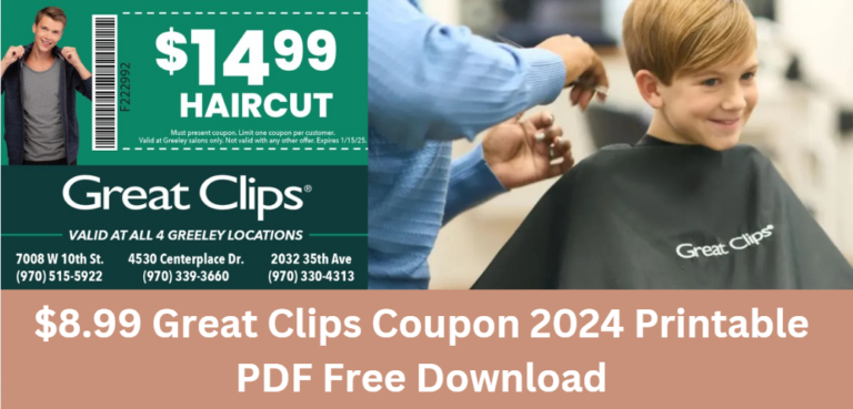 $8.99 Great Clips Coupon 2024 Printable PDF Free Download