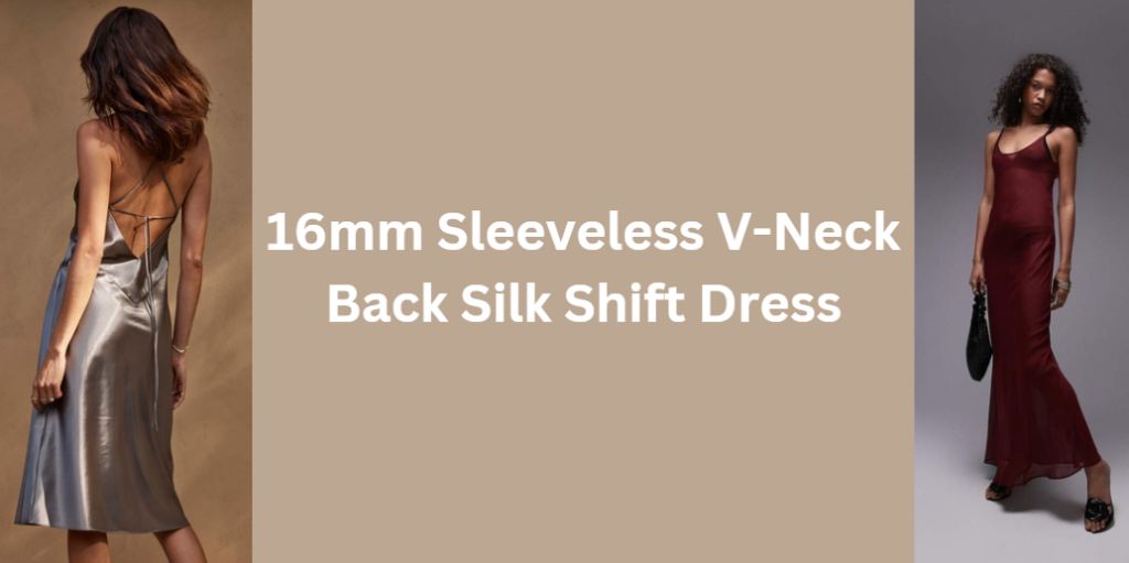 16mm Sleeveless V-Neck Back Silk Shift Dress