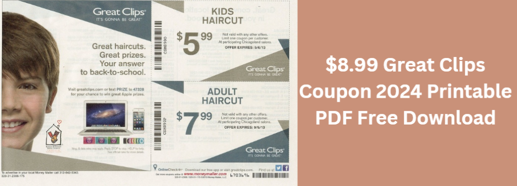 $8.99 Great Clips Coupon 2024 Printable PDF Free Download