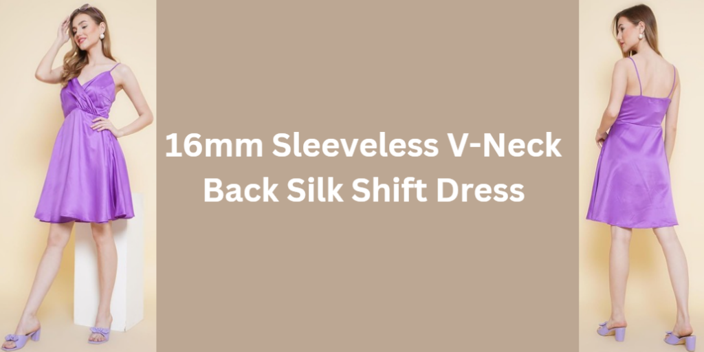 16mm Sleeveless V-Neck Back Silk Shift Dress