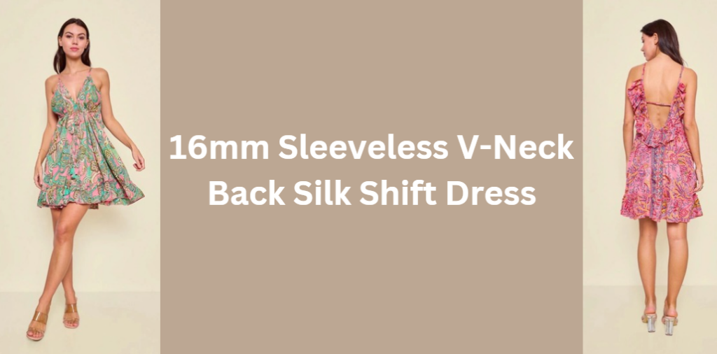 16mm Sleeveless V-Neck Back Silk Shift Dress