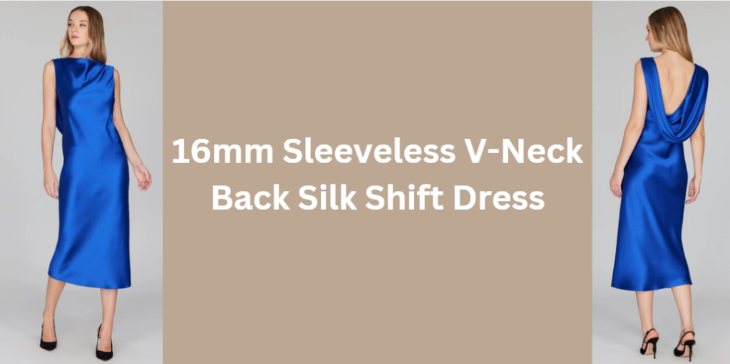 16mm Sleeveless V-Neck Back Silk Shift Dress